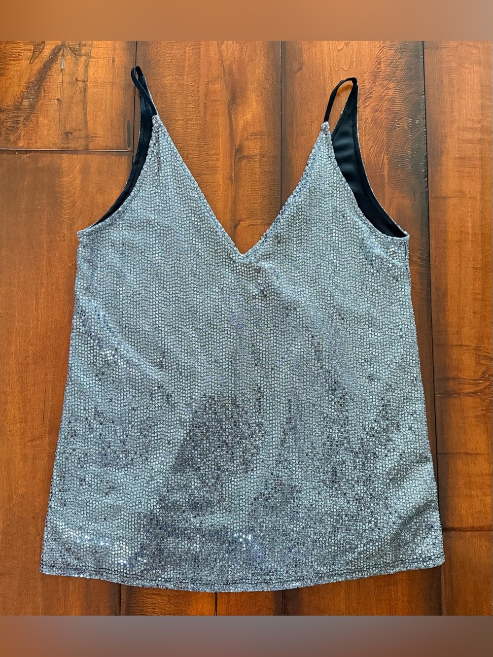 Caramela Y2K Silver V-Neck Camisole